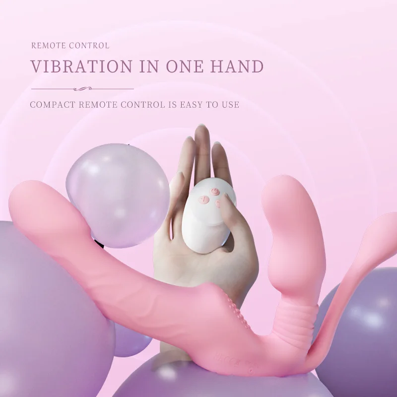 3 in 1 Vibrator G-Spot Stimulate Clitoris Strapless Strap on Dildo Vibrator Anal Plug Massager Lesbian  Sex Toy for Couple