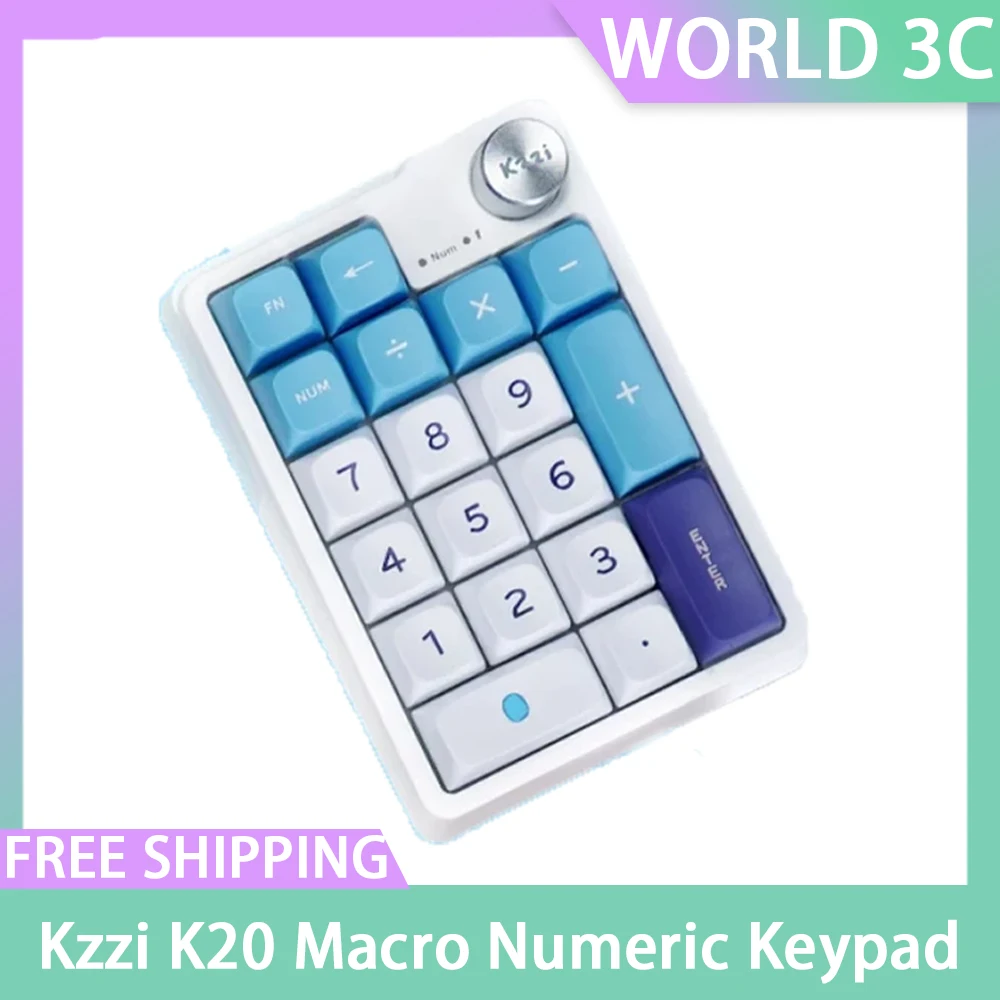 Kzzi K20 Macro Numeric Keypad Wireless Programming Keypad Mini Button Custom Knob Keyboard Rgb Gaming Mechanical Hotswap Macropa