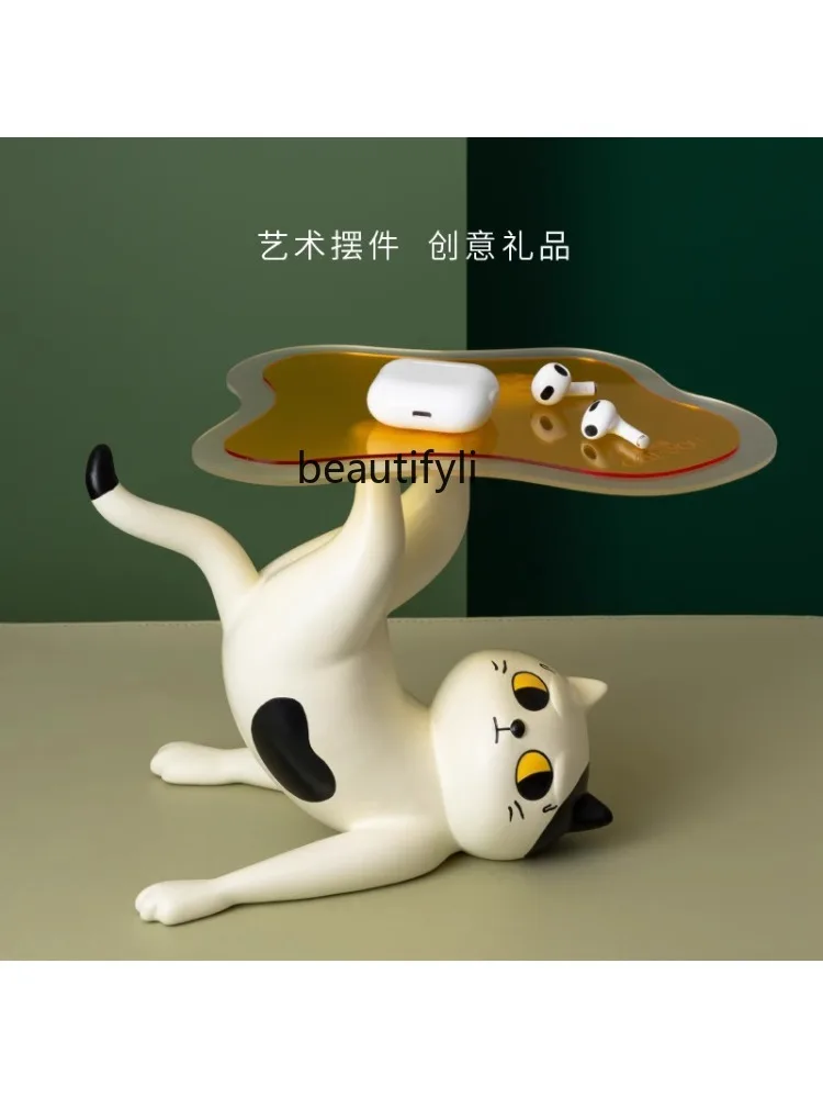 Tray Decoration Creative Storage Rack Cute Cat Hand Decoration Birthday Gift home decoration accessories  living room