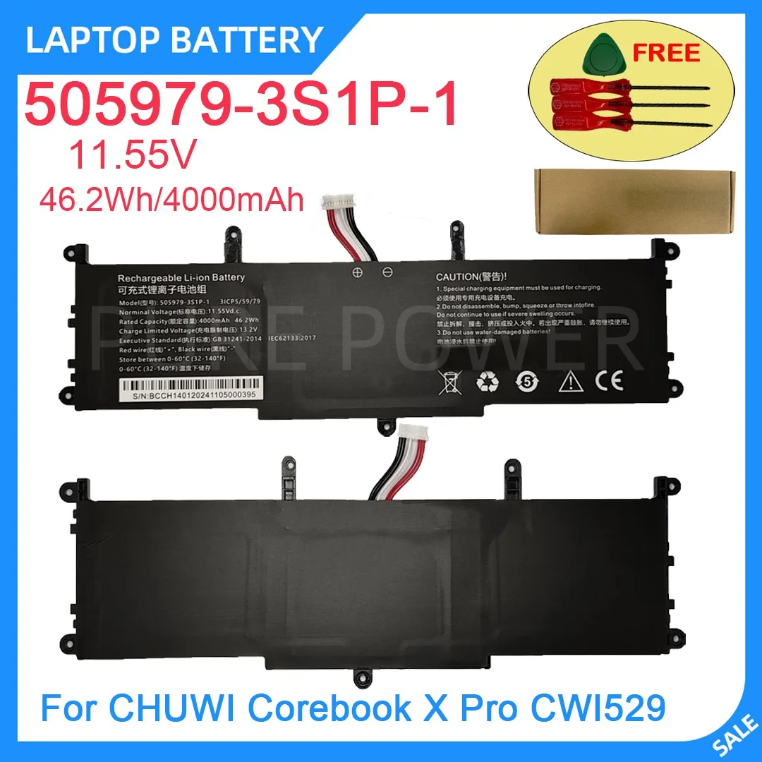 

New Laptop Battery 505979-3S1P-1 11.55V 46.2WH 4000mAh High Quality For CHUWI Corebook X pro CWI529
