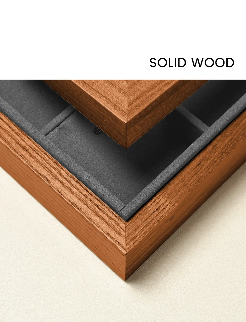 Wooden 3 in1 Multi-function Jewelry Display Box High quality Microfiber Ring Earring Bangle Organizer Case Luxury Storag Box