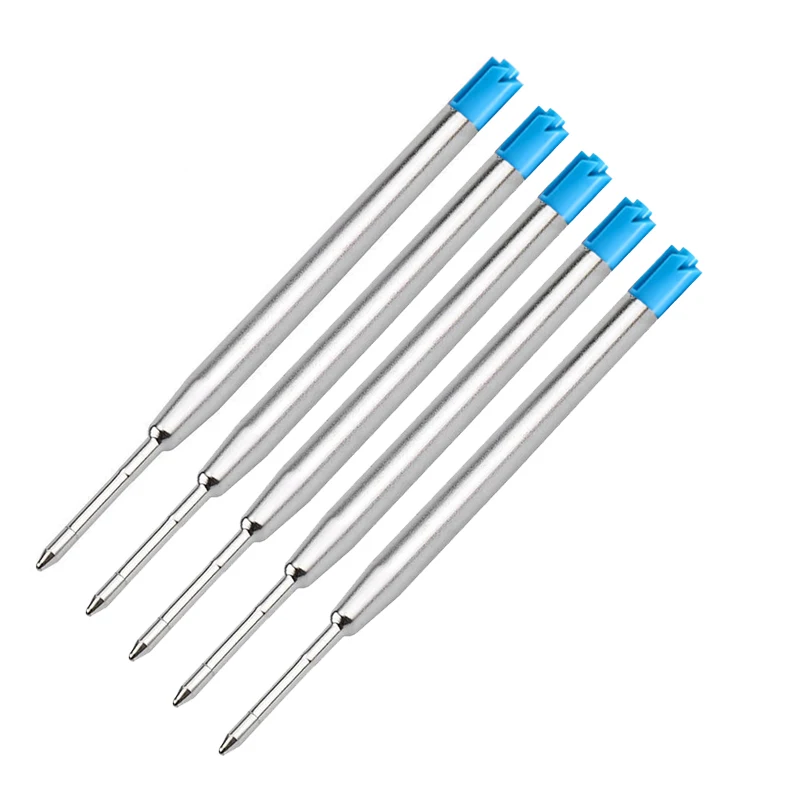 전술 펜 리필 금속 쉘 수성 리필 블랙 블루 잉크, 98mm 다종류 방어 펜 잉크 카트리지에 적합, 5 개