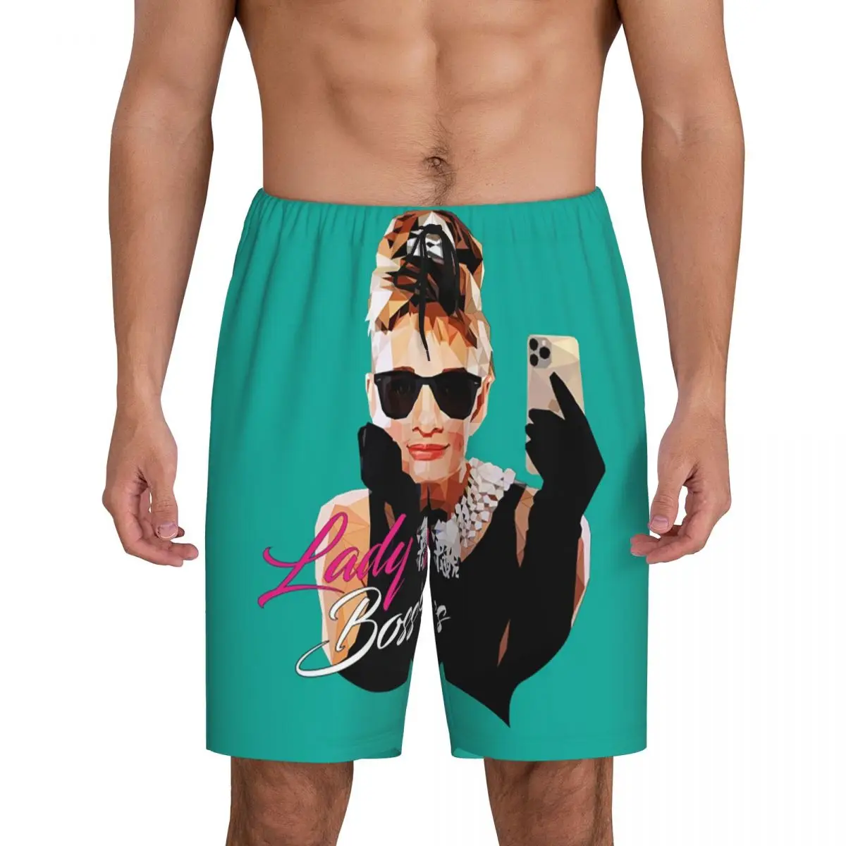 

Мужские короткие пижамные шорты в стиле Одри Хепберн, для сна и отдыха