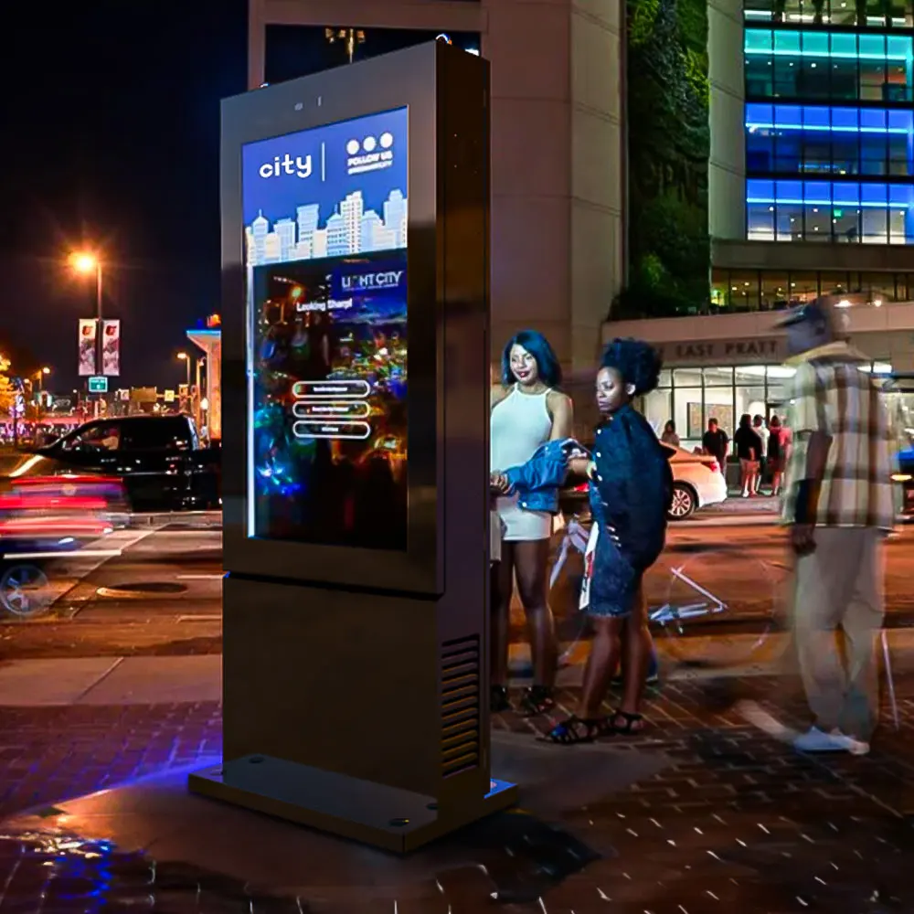 49 Inch Outdoor Ip65 Floor Standing Waterproof Display Digital Signage Lcd Advertising Poster Totem Kiosk For Cafe Restaurant