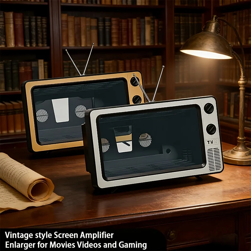 Vintage TV Phone Holder Creative Retro Mobile Phone Zoom Extended Amplifier Holder Phone Follow-Up Screen Stand In Surround