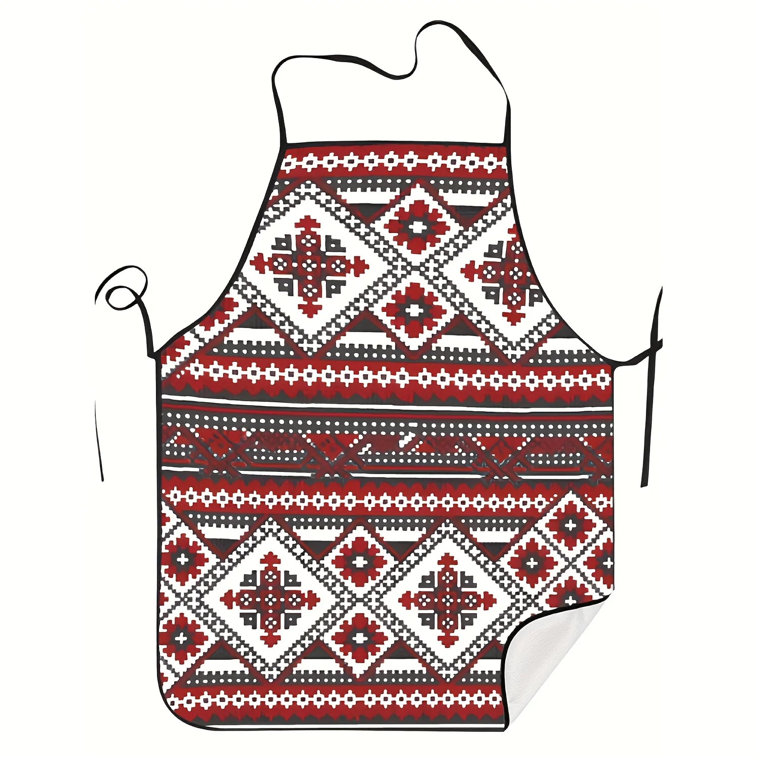 Aprons for Kitchen Chef Bib Apron 1 piece vintage Eastern European Folk Pattern Sleeveless Apron - Fabric Printed Chest Bib,