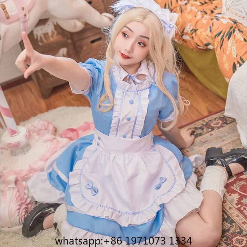 Retro Maid Cosplay Costumes Anime Lolita Kawaii Winter Coat Goth Clothes Women Punk Gothic Plus Size Lolita Blouse Kawaii Dress view 2