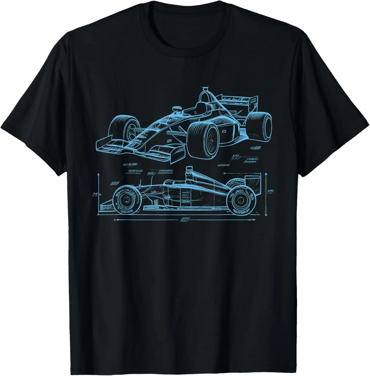 Formula Racing Car Silhouette Mechanic Car Guys T-Shirt