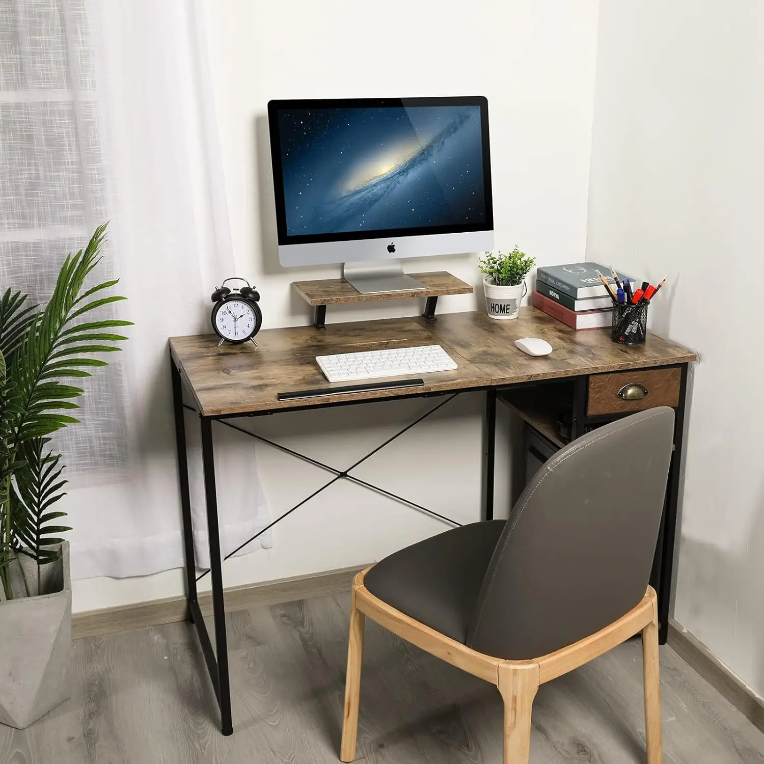Dedicated desk, drawing table, with storage shelves and drawers, adjustable art table, high-end monitor stand