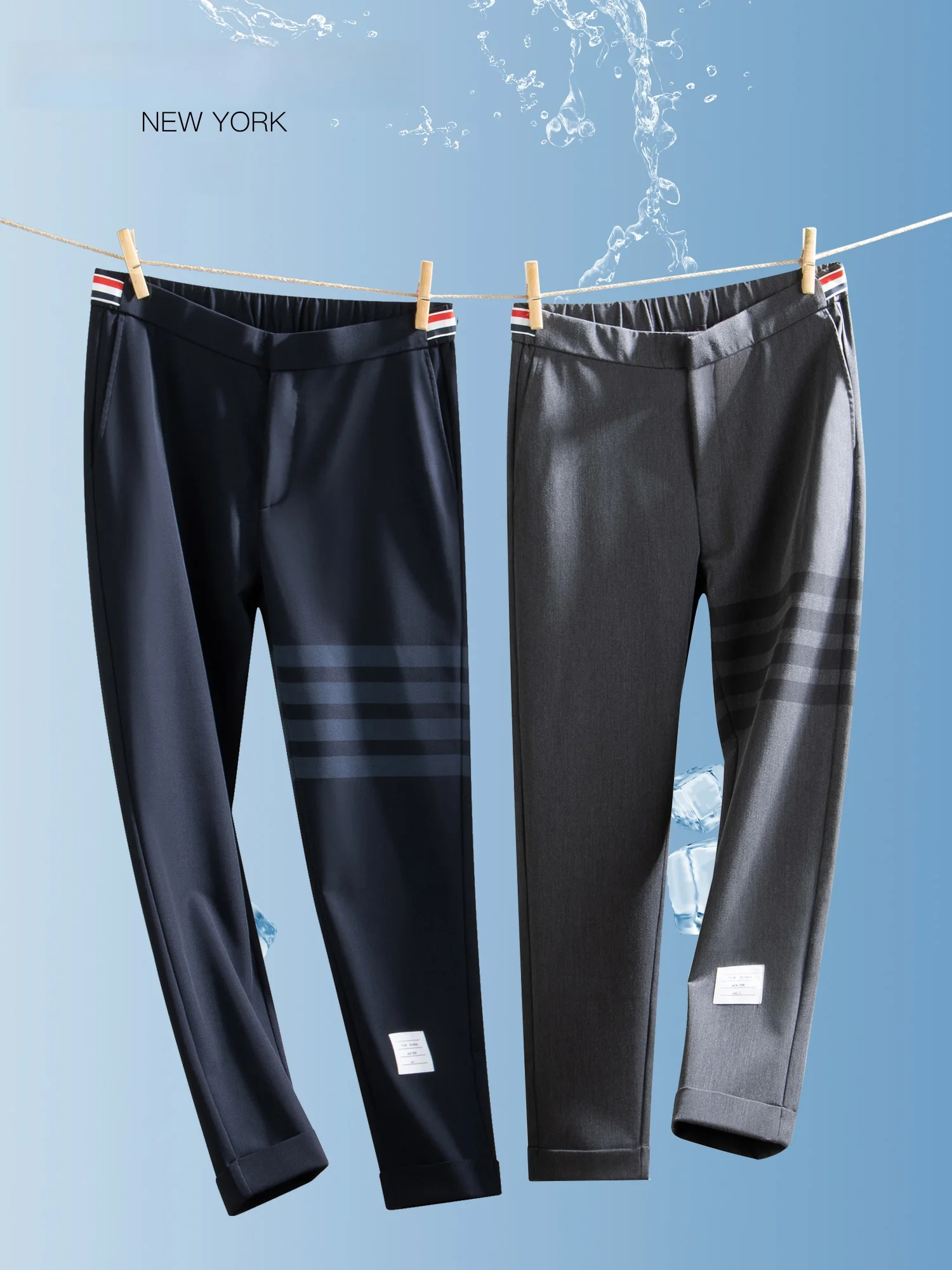 

Мужские повседневные брюки цвета хаки с четырьмя полосками, модные, легкие, летние, укороченные, в этническом стиле