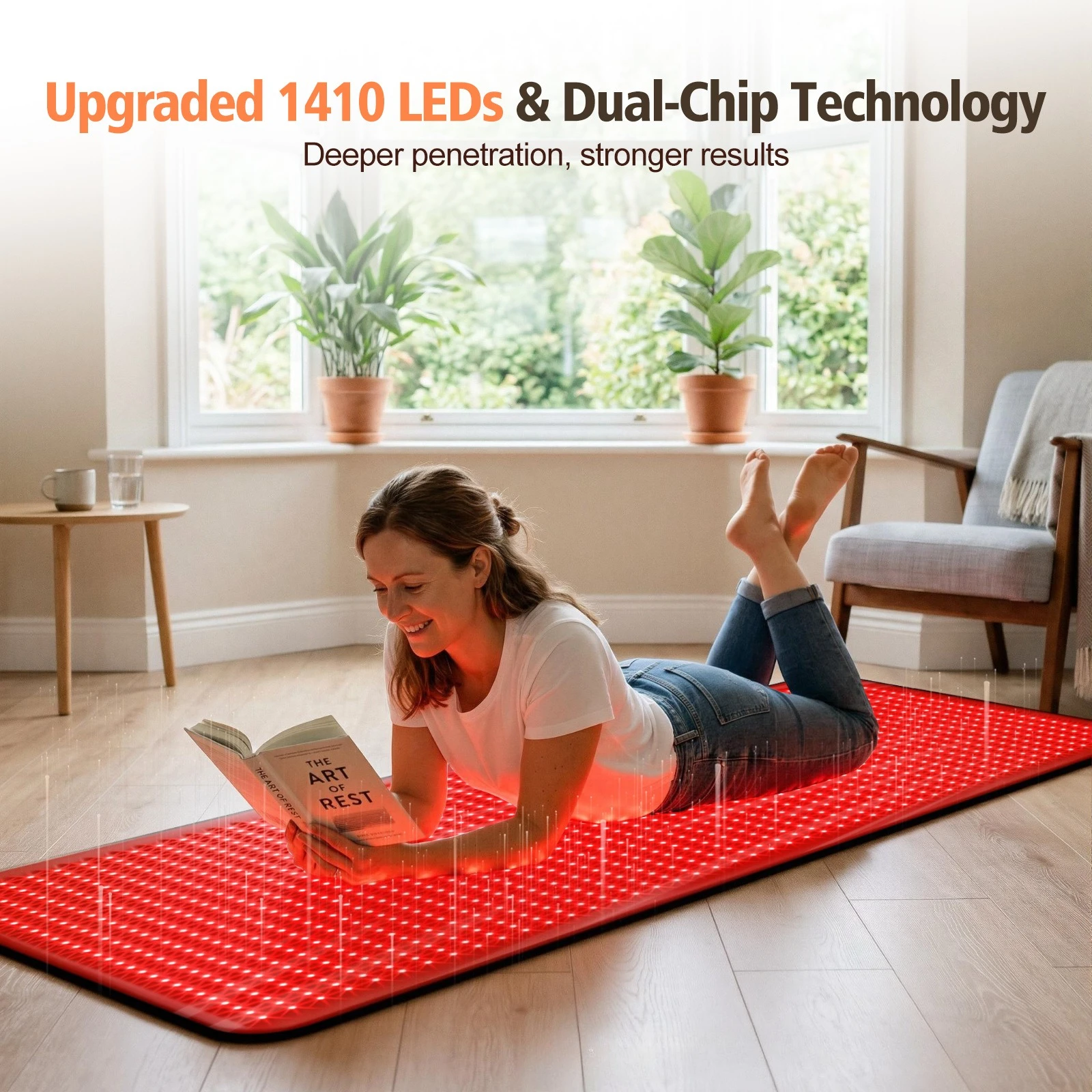 1410 LEDS Red Light Therapy Blanket 660nm 850nm Full Body Infrared Therapy Mat for Muscle Recovery