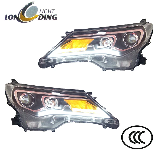 2pcs Bumper Lamp For Head Lamp RAV4 Headlights 2013 2014 2015Year RAV4 DRL LED Light Hid Bi Xenon Lens Projector RAV 4