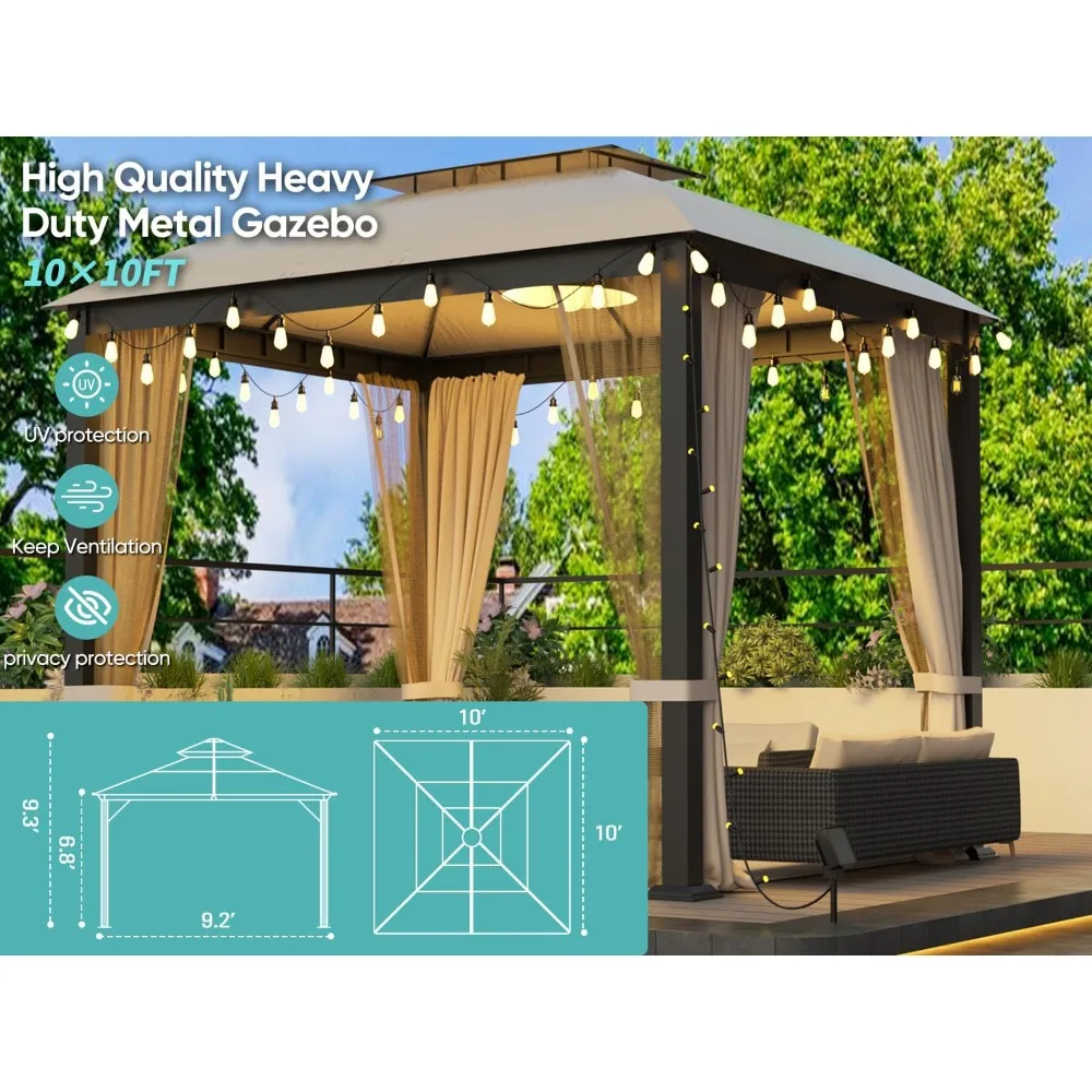 

Patio Gazebo 10x10, Outdoor Gazebos, Heavy Duty Gazebo Soft Top Gazebos