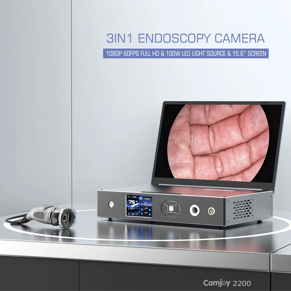 Camjoy CY2200 Portable 3 In 1 1080P 60Fps Full HD Endoscopy Endoscopic Camera with 100W Led Light source and 15.6 Inch Screen