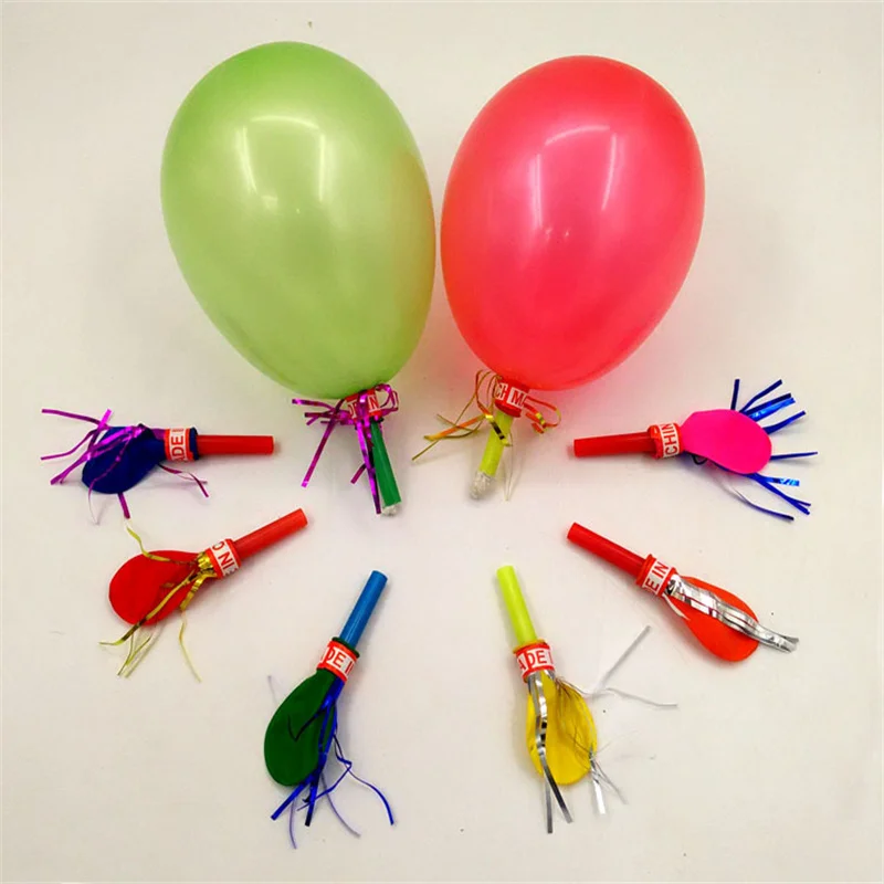 50pcs Blowout Whistle Noise Makers for Children Birthday Party Cheerleaders Cheering Long Nose Pinata Kids Party Supplies