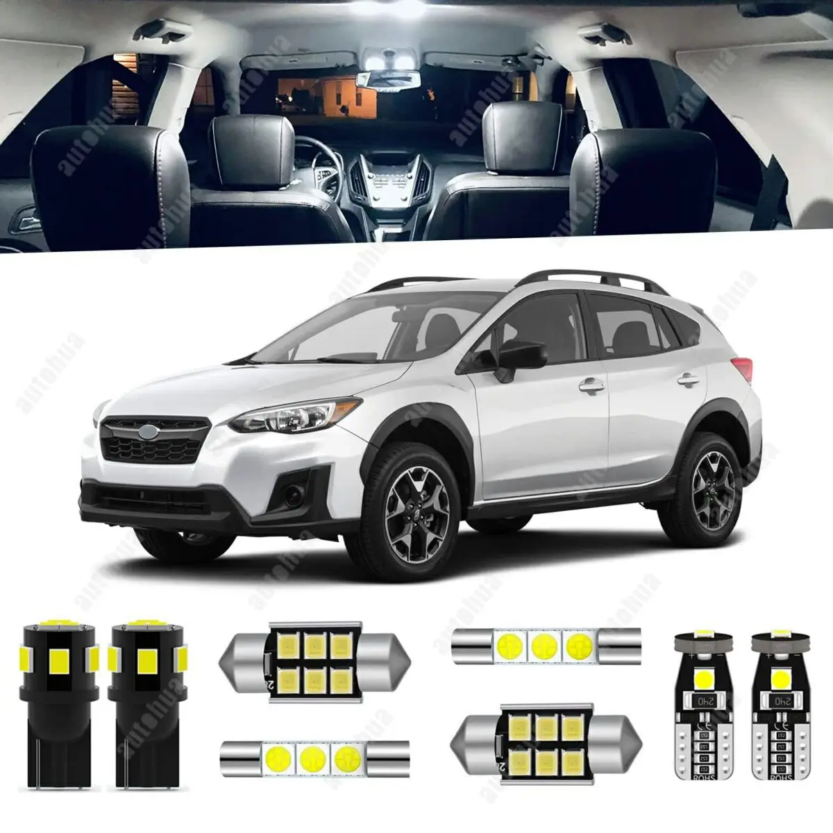 

LED Interior Lights For Subaru XV Crosstrek 2013-2022 White 6000K LED Lighting 23Pcs