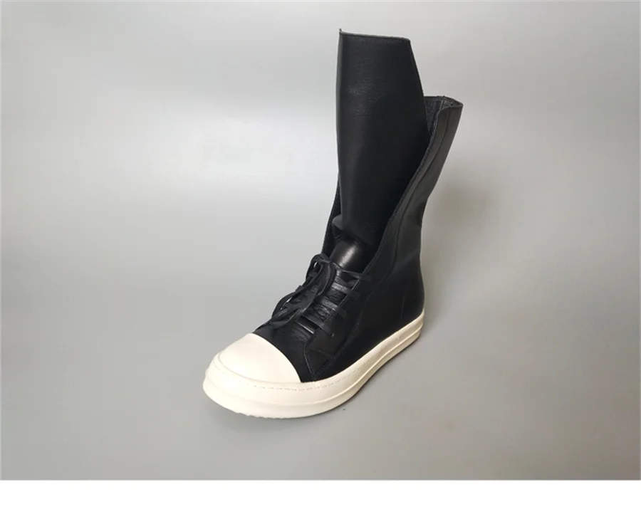 Botas de hip hop de rua alta ao ar livre de língua longa Rric de couro real de fábrica artesanal