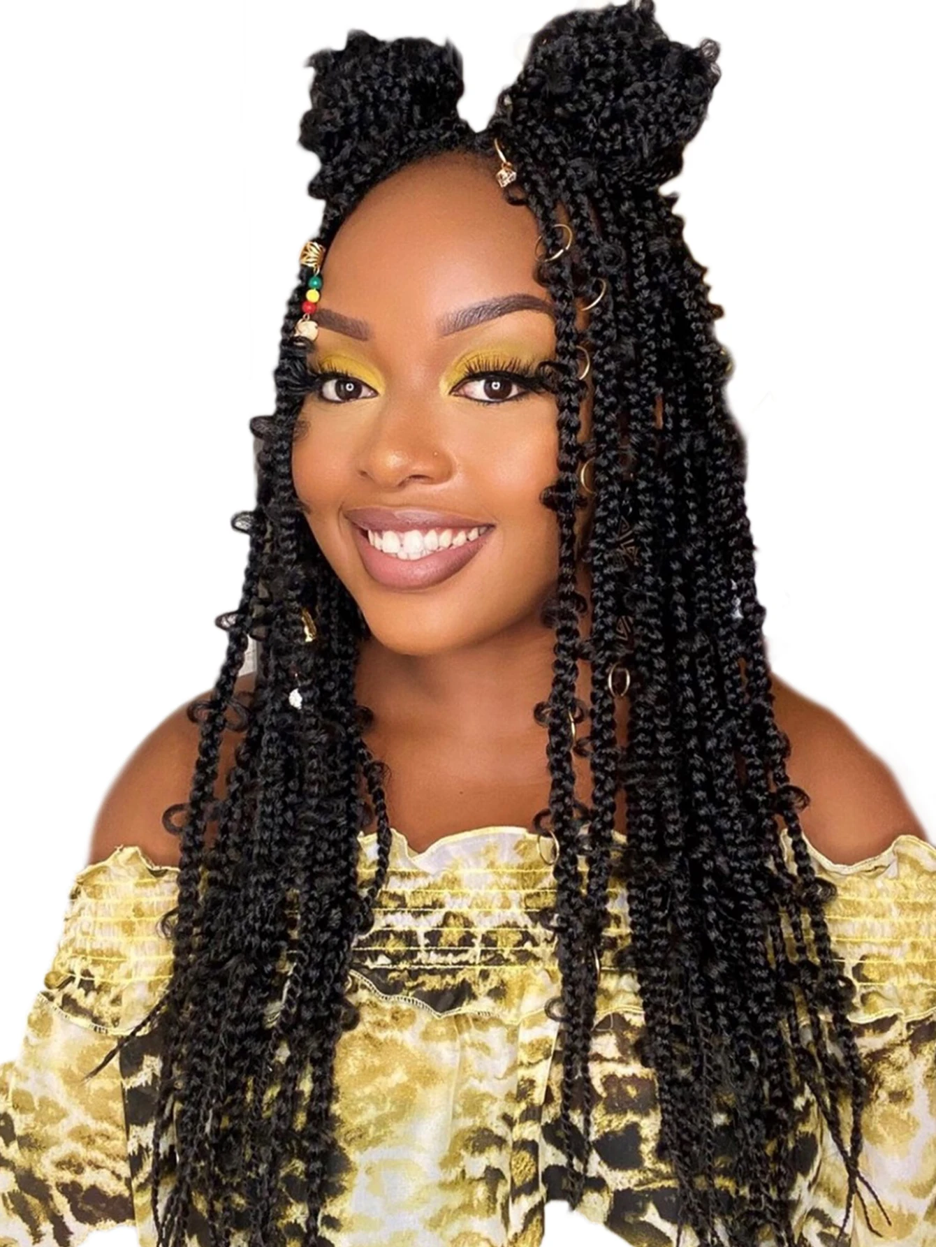 

Long 36 Inch Synthetic Butterfly Style Braided Wigs For Black Woman Full Lace Knotless Box Braids With Baby Hair