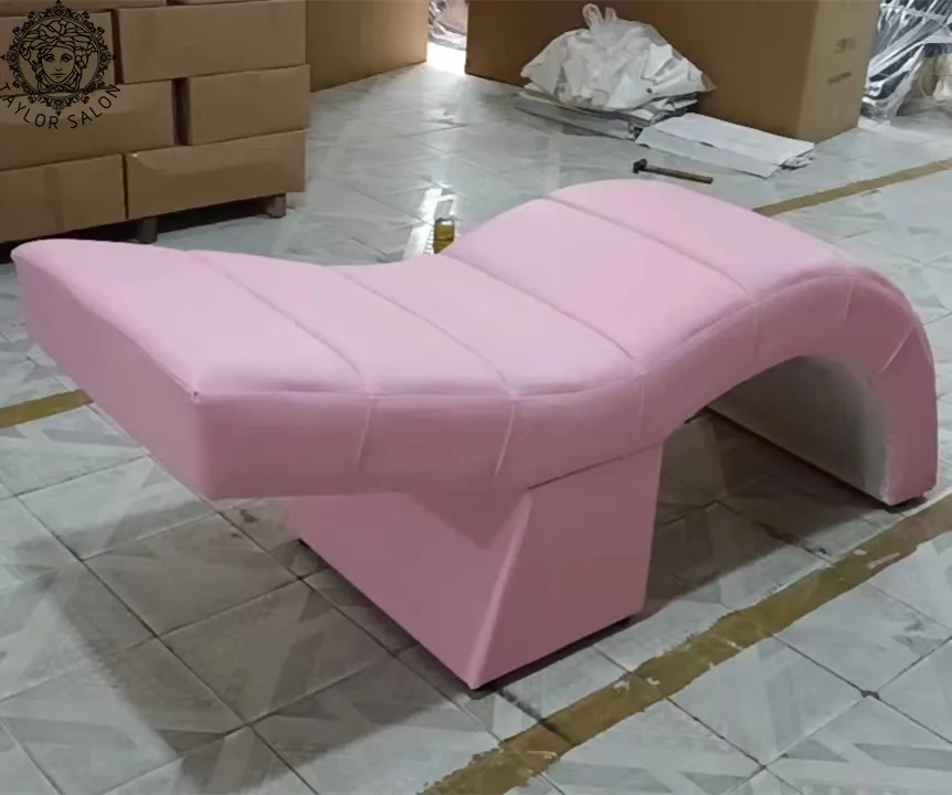 

Кровать для красоты, роскошная розовая кровать для салона красоты из искусственной кожи, горячая распродажа, изогнутая на продажу