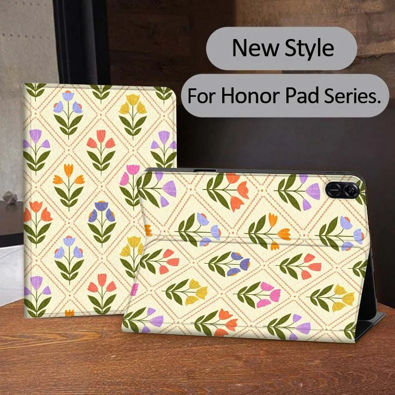 

Creative Floral Art Pattern For Honor Tab Tablet MagicPad 3 6 7 X8 V7 V8 8 9 X9 X8a X9a 10 Pro Inch 2020 2021 Tablet Case