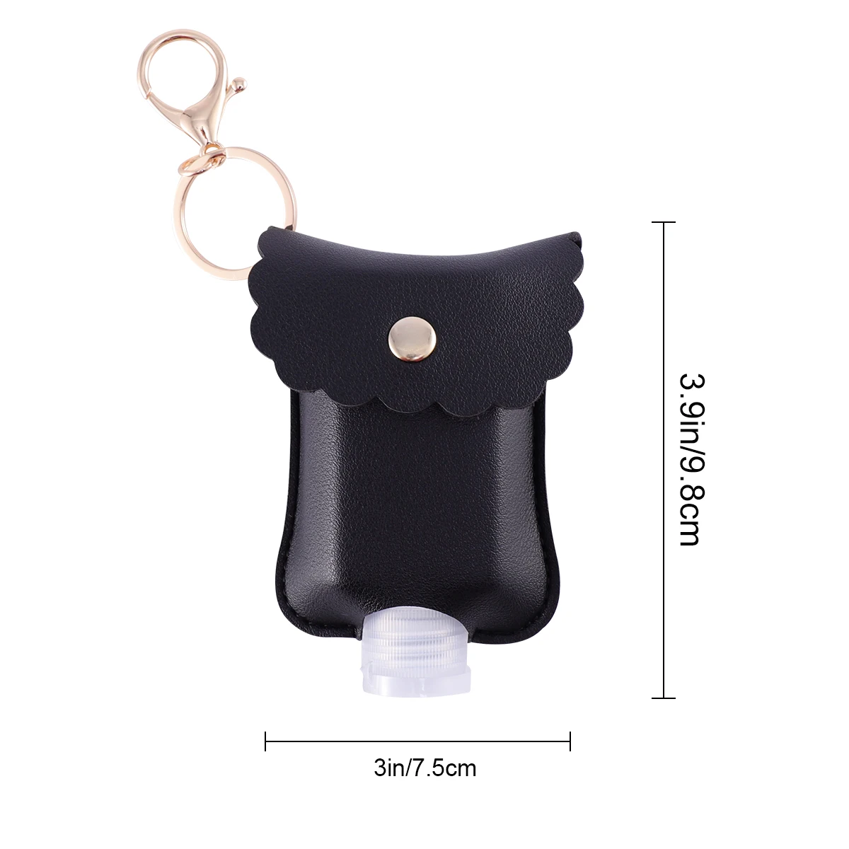 

3 Sets 60ml Disinfection Water Empty Bottles Travel Size Leak Proof Reusable Plastic Bottle Keychain Holder Key Rings