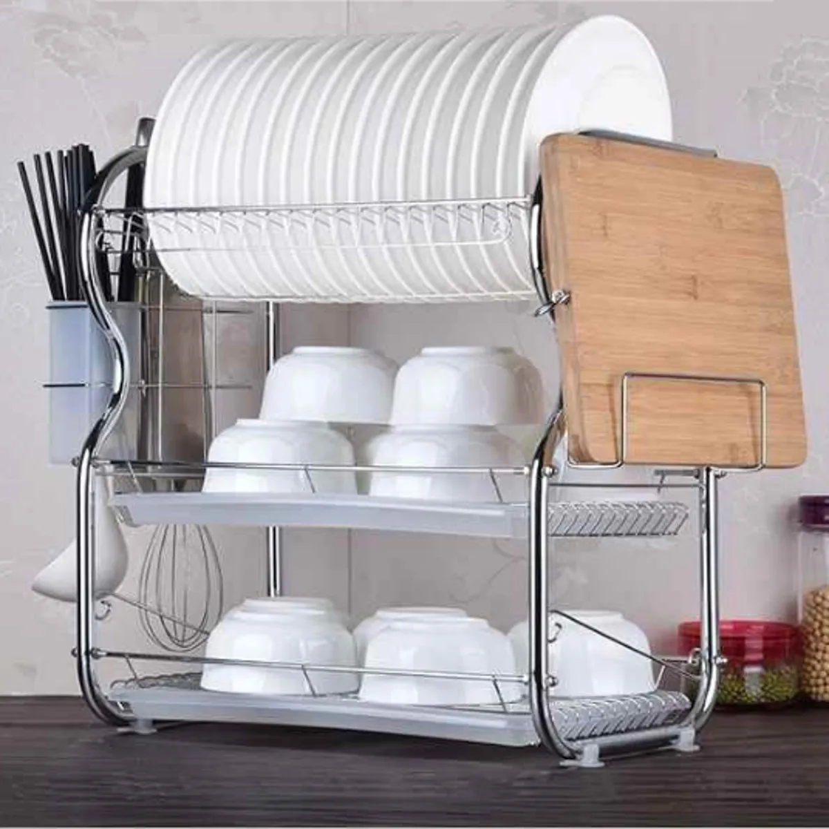 1/3 Tiers Multifunctional Dish Drainer Cutlery Cup Drying Holder Rack Stainless Steel Drainer Tray Kitchen For Kitchen ware Mug