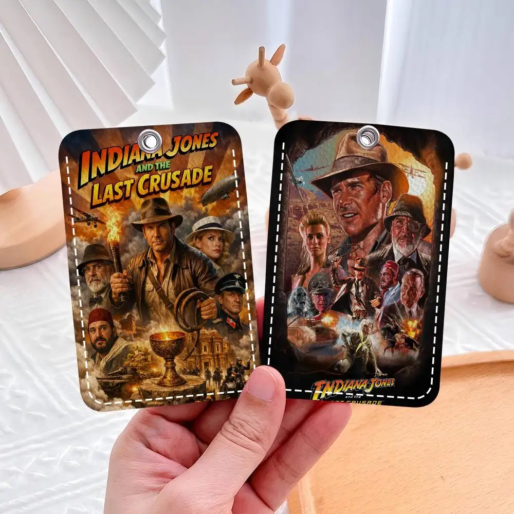 

Стильный кожаный брелок-картхолдер Indiana Jones: дорожный чехол для необходимых вещей