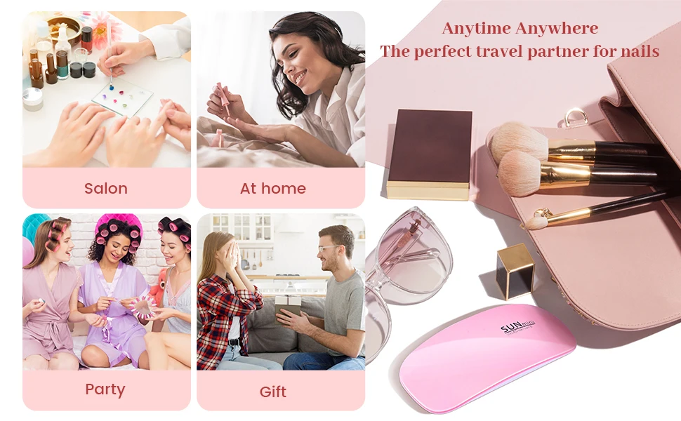 LINMANDA Mini Nail Dryer Lamp 6W LED UV Portable Nail Dryer Curing Lamp Light for Gel Based Polish with 45s/60s Timer Setting
