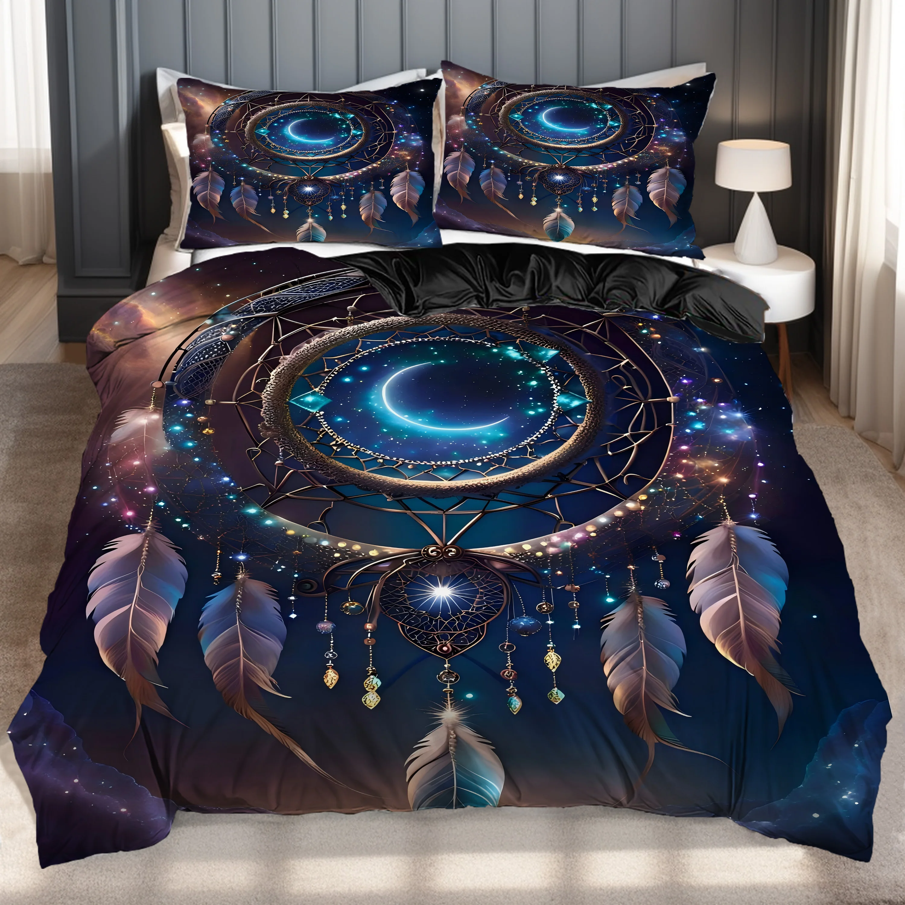 

Ловец снов бабочка цветок 3D печатный чехол для постельного белья тема насекомых черный пододеяльник для подростков взрослых пододеяльник наволочка