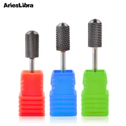 1PC Cylinder Round Head Carbide Nail Drill Bit Milling Cutters Manicure Pedicure Machine Accessories for Gel Polish Remover Tool