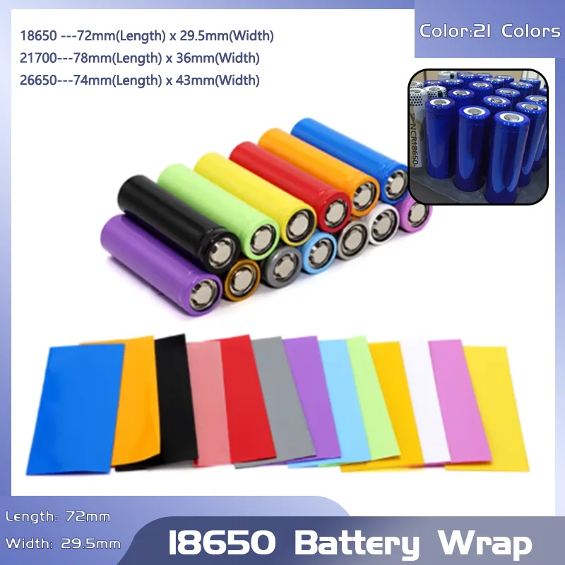 

Batteries Wrap Case 18650 PVC Heat Shrink Tube Battery Film Tape Precut Shrinkable Sleeve Tubing Thermoretractile Pipe Cover