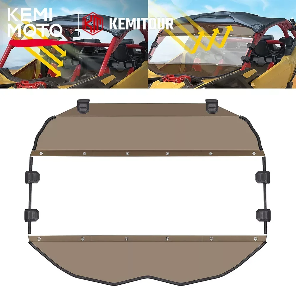 KEMIMOTO X3 UTV Full Windshield Combination for Can Am Maverick X3, Maverick X3 MAX 2017-2024