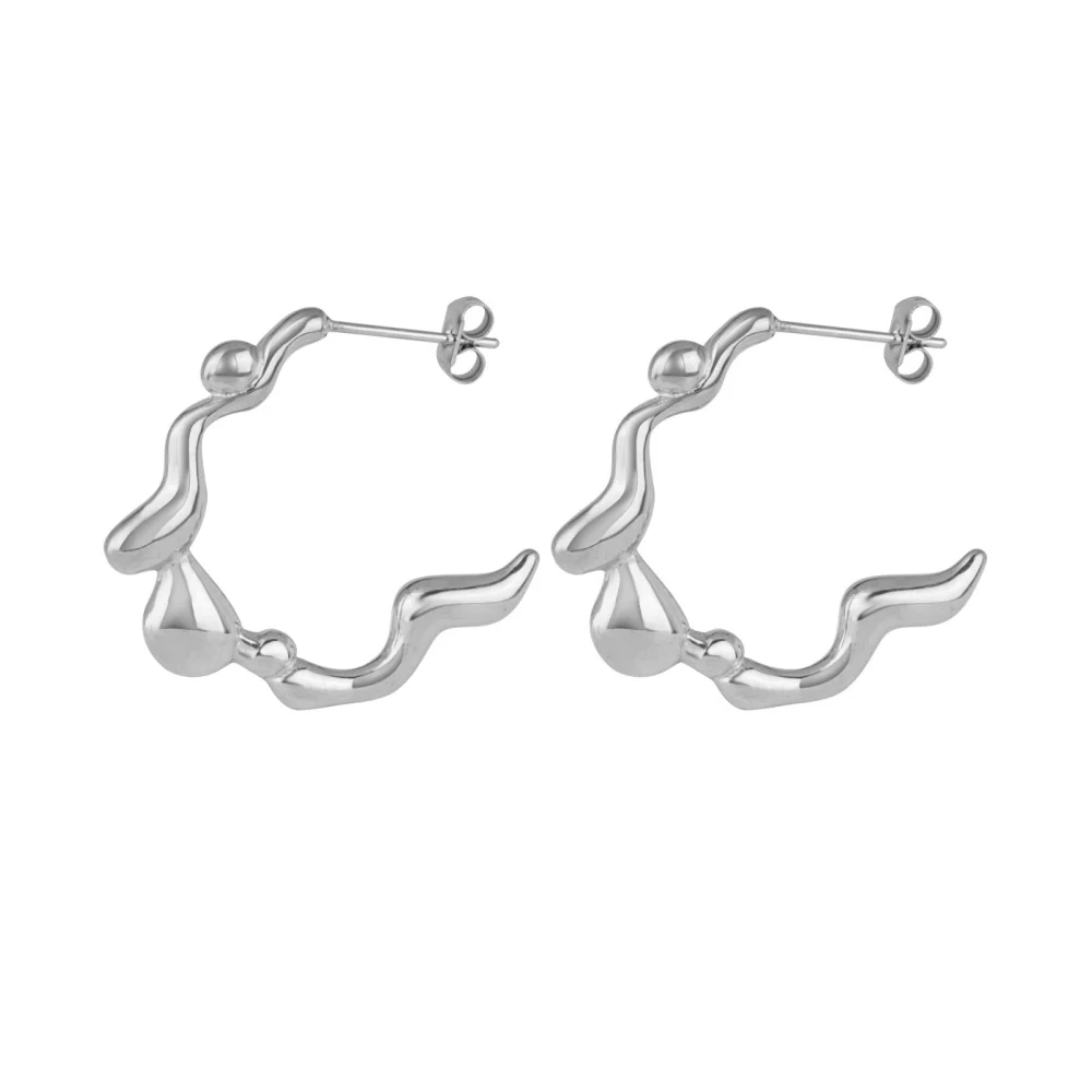 Stainless Steel Europe And America Irregular Minimalist Fashion Stud Earrings Jewelry Gift For Women