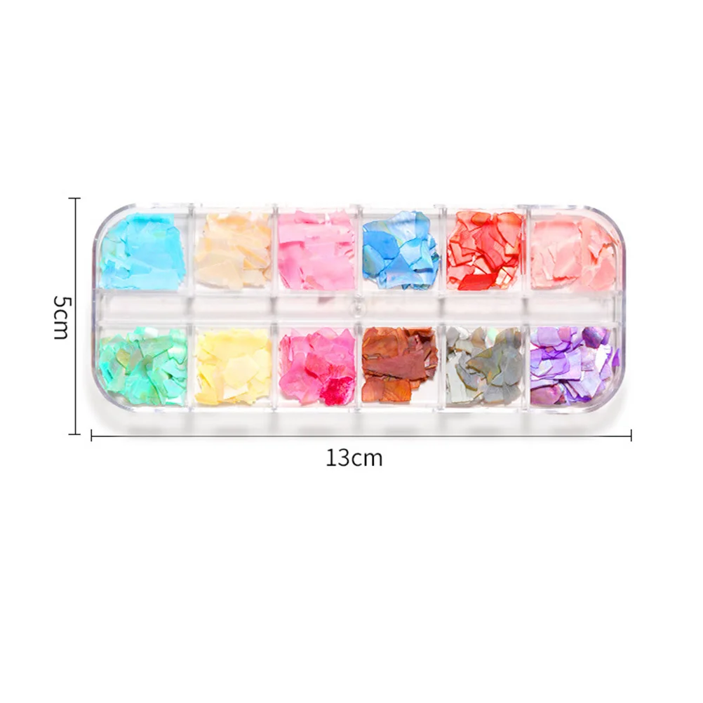 1 set di adesivi per nail art con conchiglia colorata, decalcomanie per manicure delicate per nail art creativi fai da te, adatti per le feste, le unghie, le paillettes