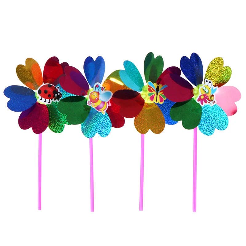 Colorful Sequins Windmill Wind Spinner Home Garden Yard Decoration Kids Toy