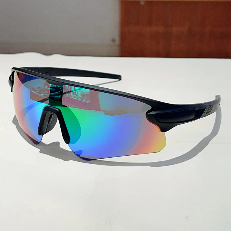 KAMMPT Y2k Sportbrille für Herren, 2025, neue halbrandlose Spiegel-Outdoor-Radsport-Sonnenbrille, umwickelt, runde, winddichte Sonnenbrille zum Angeln – Detail 7