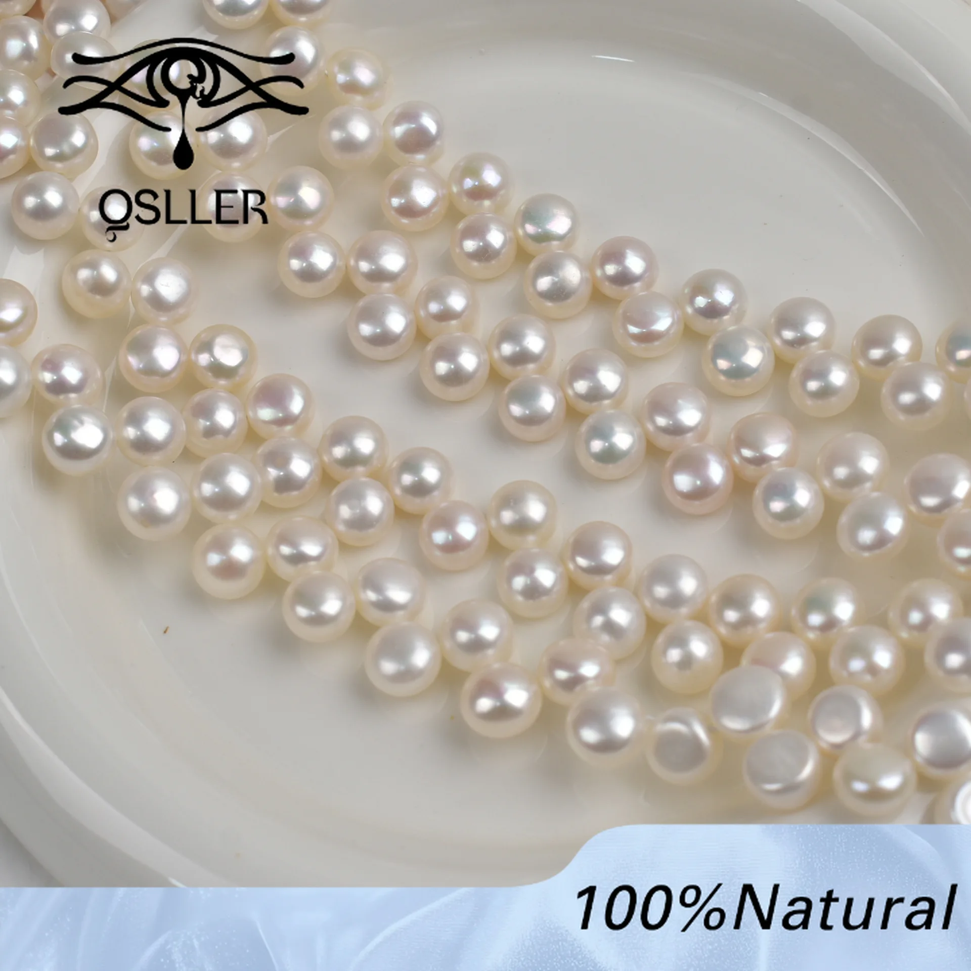 

QSLLER New AAA 8-9mm Natural Freshwater Pearl Bread Beads for Jewelry Making DIY Accessories Necklace Bracelets Beaded Supplies