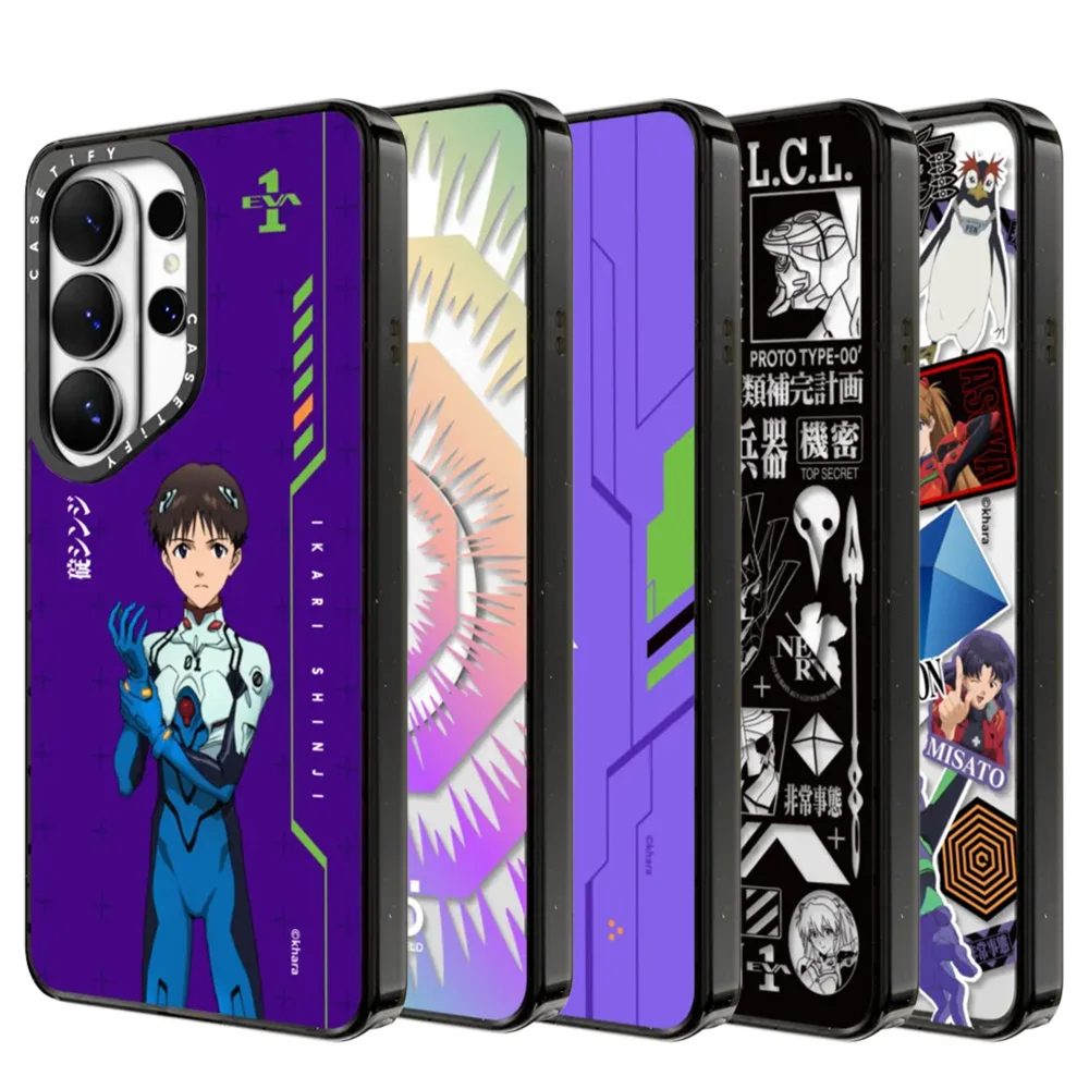 CASETiFY Neon Genesis Evangelion Cartoon Series Magnetic Drop-proof Case for Samsung Galaxy S23 S24 S25 S26+ Ultra Plus