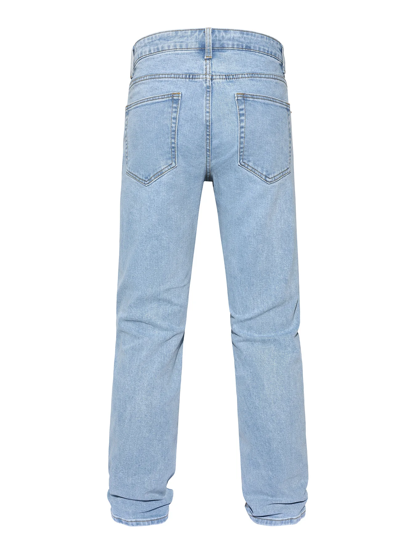 Light Blue Stretch Denim Jeans for Men Slim Fit Aesthetic Versatile Work Weekend High Quality FashionForward