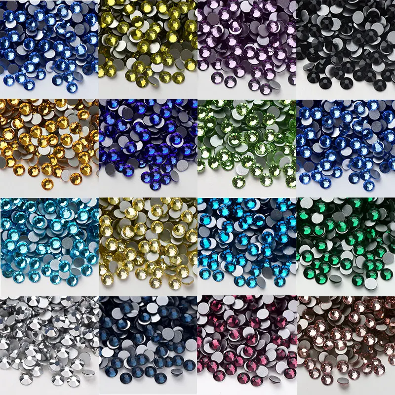 Non Hotfix Rhinestones for Nail Art Crystal Clear Flat Back Glue on Rhinestones Decorations Phone Shell Stick Drill Diy Jewelry