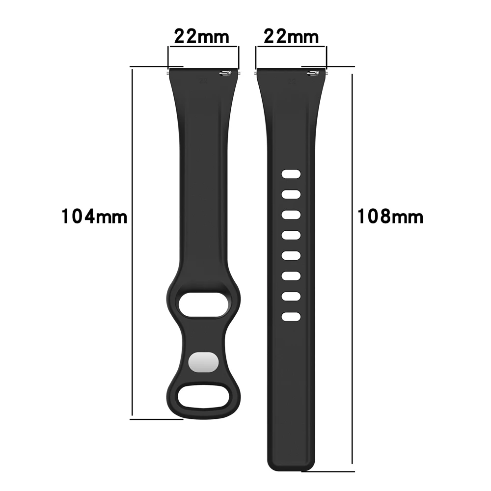 삼성 갤럭시 워치 4, 5, 6 용 범용 시계 밴드, 실리콘 스트랩, 조절 가능한 벨트 팔찌, 화웨이 화미, 20mm, 22mm