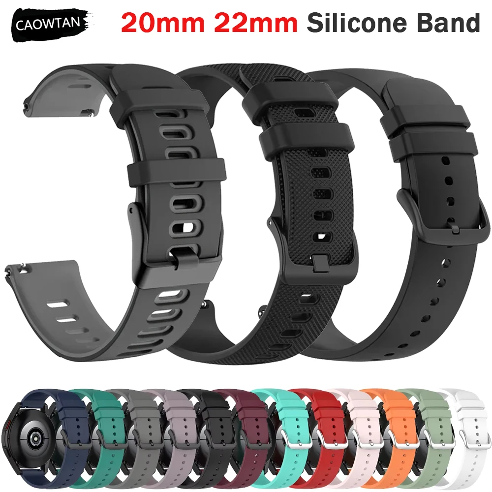 20 22mm Silicone Strap For Garmin Venu 3 Band Forerunner 265 255 245 165 Music Vivoactive 4 Bracelet For Garmin Venu 2 Plus Belt