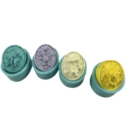 Oval Flower 3D Soap Mold Natural Bar Soap Molds Scented Candle Wax Silicone Mold Aromatherapy Plaster Resin Crafts Mold