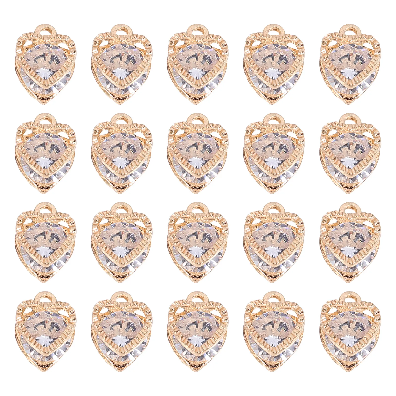 

50 шт. высококачественных подвесок-сердечек из сплава с кристаллами, компоненты для самостоятельного изготовления украшений, для сумок, чехлов для телефонов, декора костюмов, наборы для рукоделия