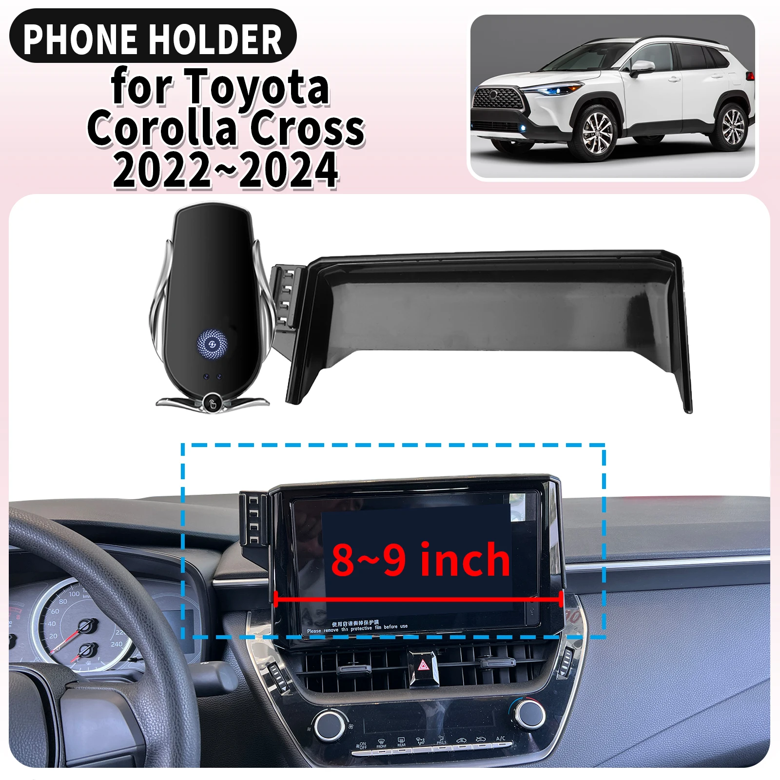 

fit for Toyota Corolla Cross XG10 2022-2024 8/9in Screen Base Mount Phone Holder Dedicated Clip-On Navigation Bracket Car​​