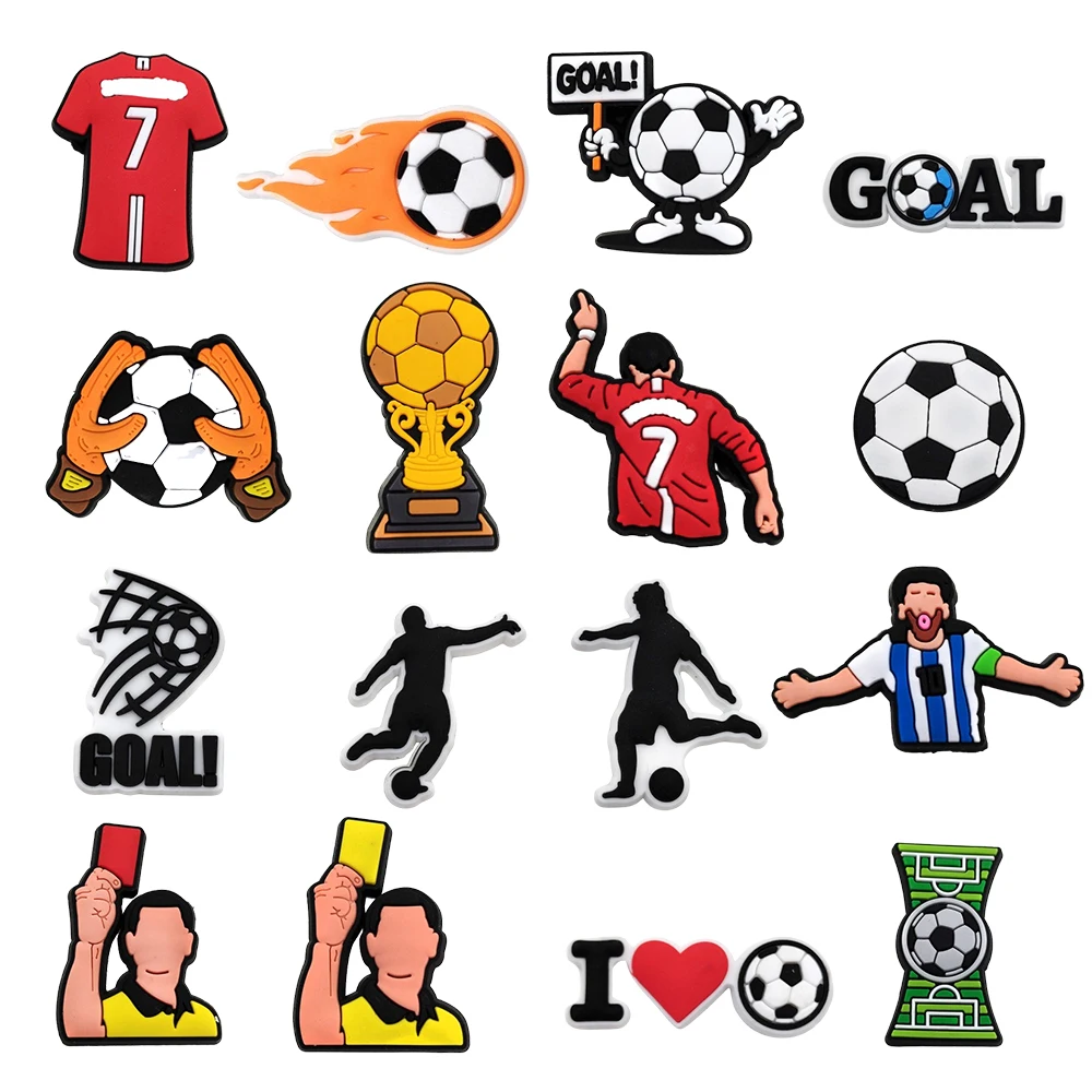 9-28PCS Sports Basketball Football Baseball Shoe Charm Mix Wholesale PVC Decor Buckle Detachable DIY Waterproof To Xmas Gift