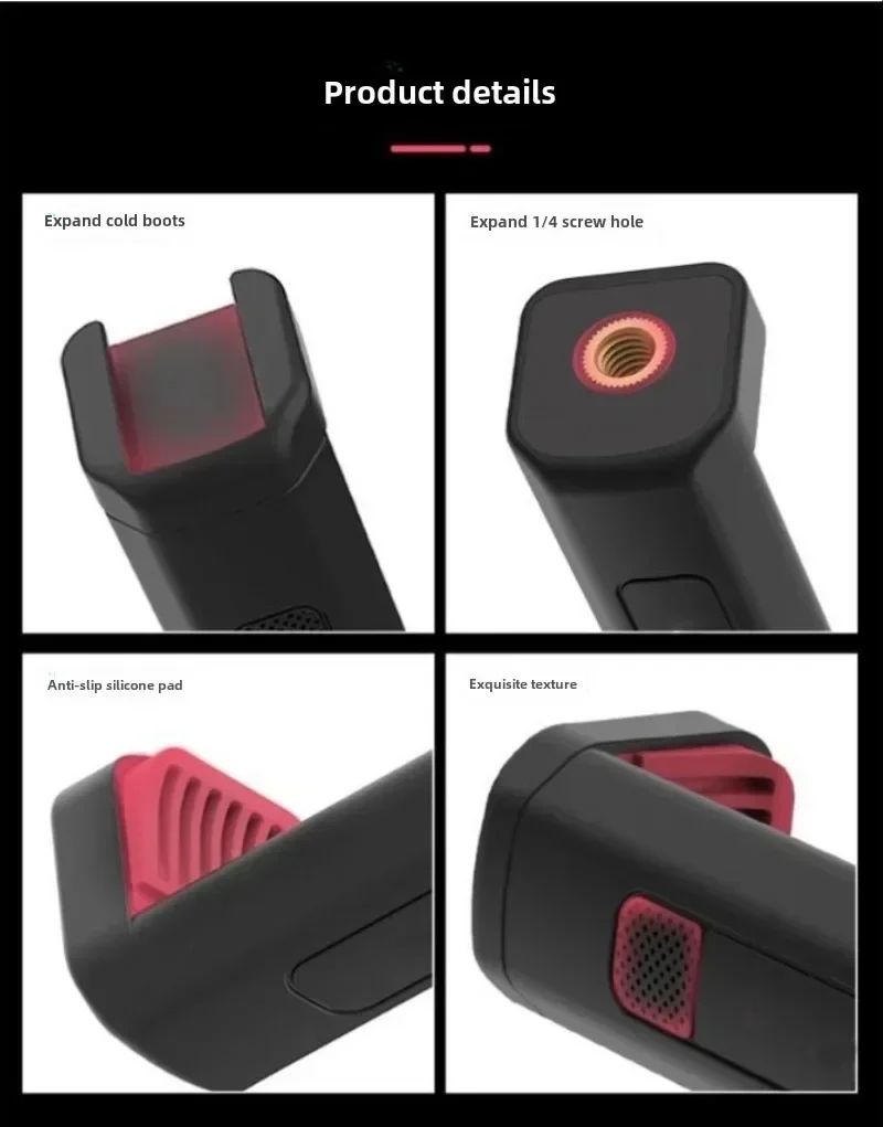 Mini Vlog Live Stream Smartphone Clip Adjustable Phone Holder with Cold Shoe Mount 1/4