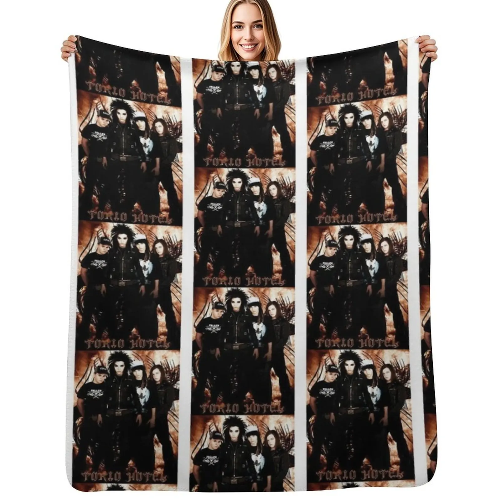 Tokio Hotel Throw Blanket Lightweight Warm Blanket for Indoor Outdoor Use