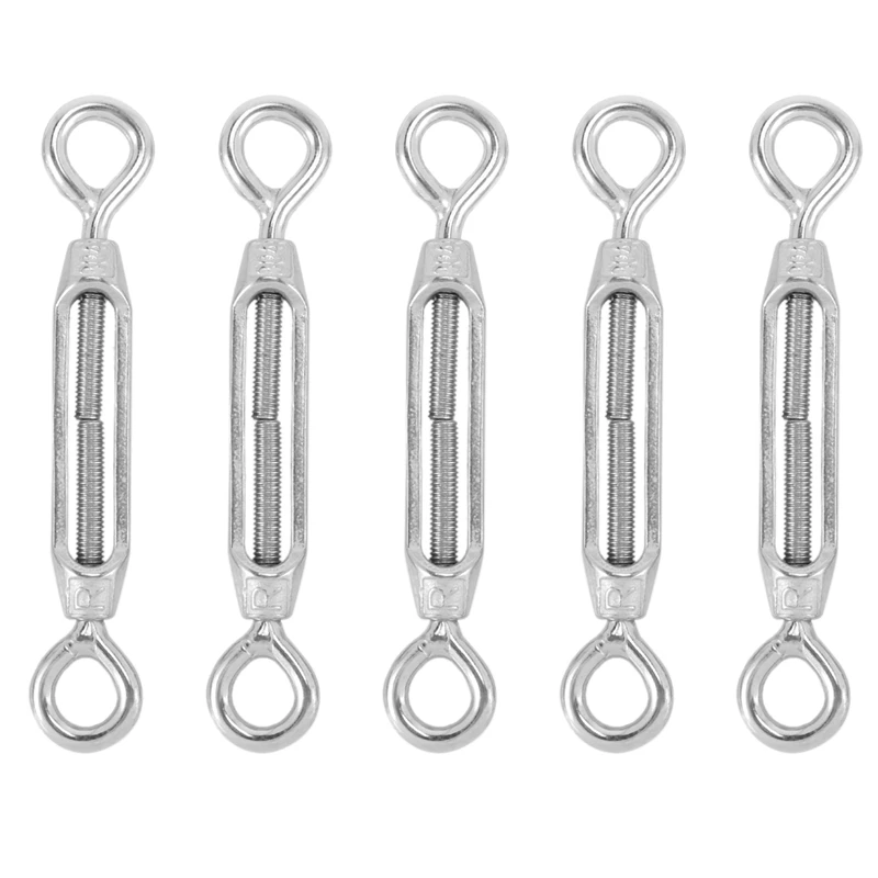 

M4 Stainless Steel 304 Eye & Eye Turnbuckle Wire Rope Tension (5Pcs)