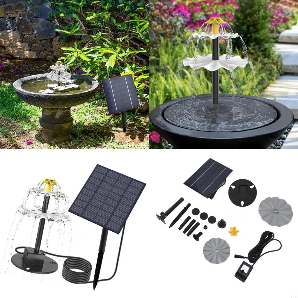   Automatic Solar Powered Water Pumps For Birdbaths Regulable Flows Wildlife